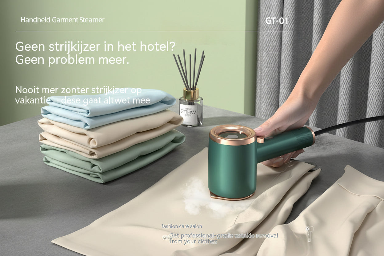 Draagbare Kledingstomer – Compact & Krachtig voor Kreukvrije Kleding  Compact Handstoomstrijkijzer voor Kleding – Ideaal voor Reizen