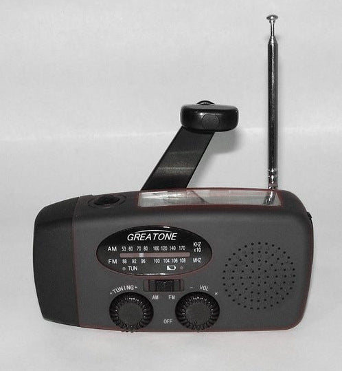 Zonne- en Handzwengel Radio met Zaklamp & USB-Oplader – Noodradio