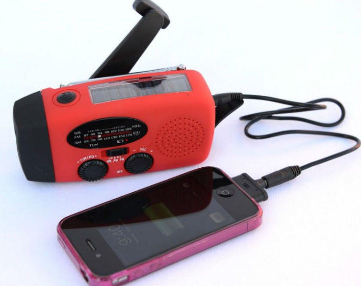 Zonne- en Handzwengel Radio met Zaklamp & USB-Oplader – Noodradio