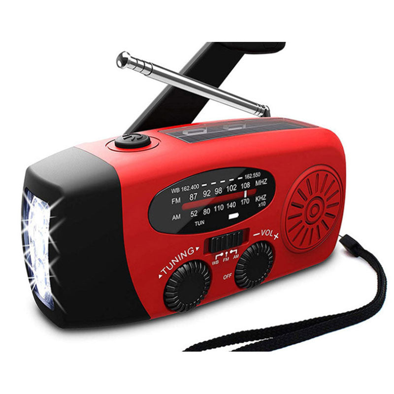 Zonne- en Handzwengel Radio met Zaklamp & USB-Oplader – Noodradio