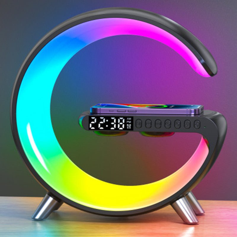 Slimme G-Vorm LED Lamp met Bluetooth Speaker & Draadloze Oplader – App-bediende Sfeerlamp - Zenityliving.com