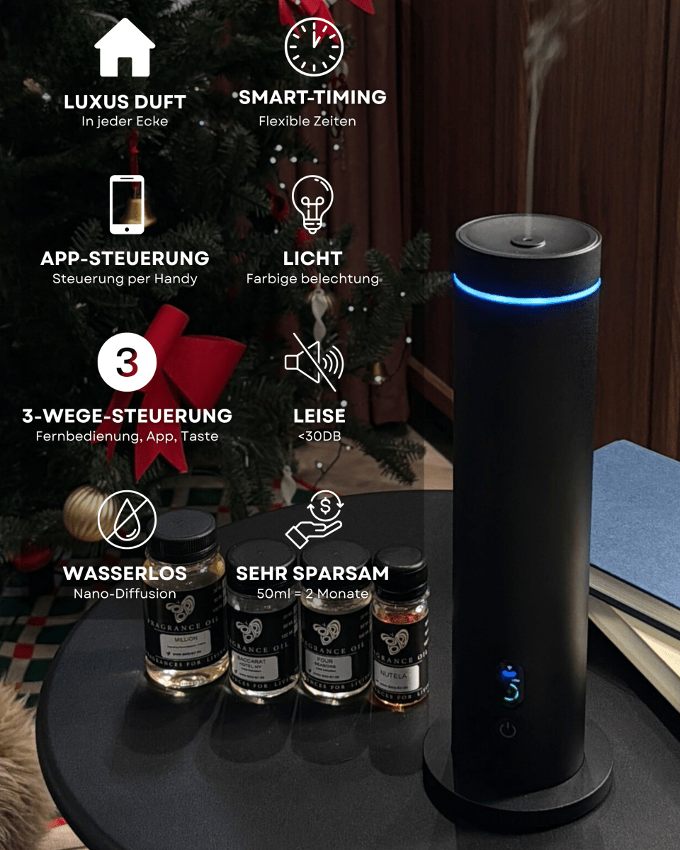 Waterloze Aroma Diffuser CH124 – Bluetooth & Afstandsbediening (incl. 2 geurflessen) - Zenityliving.com