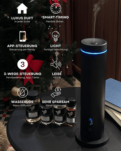 Waterloze Aroma Diffuser CH124 – Bluetooth & Afstandsbediening (incl. 2 geurflessen) - Zenityliving.com