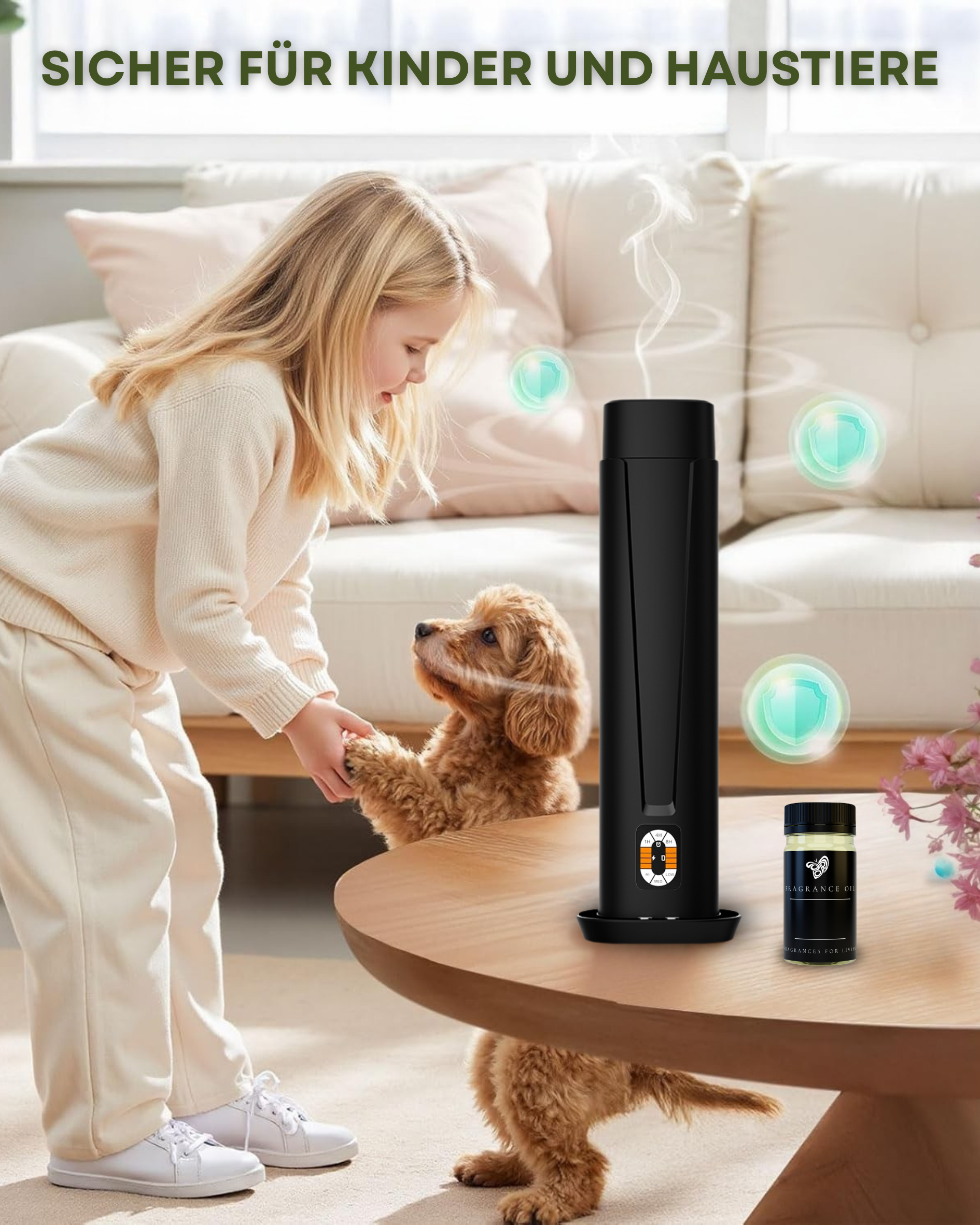 Waterloze Aroma Diffuser met WiFi & Afstandsbediening – CH101 Zwart (tot 100 m²