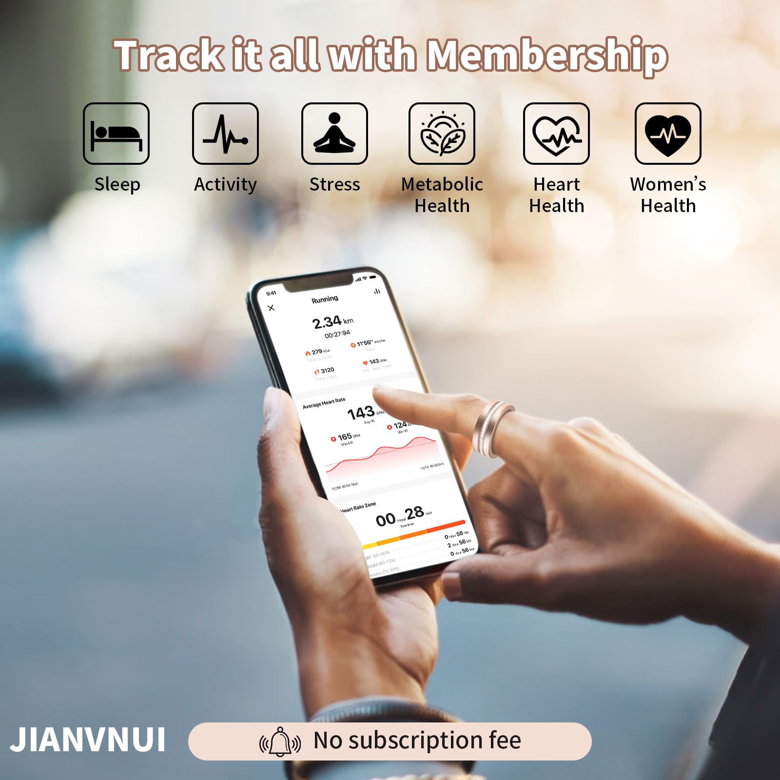 Slimme Fitness Ring voor Dames en Heren. – Elegant Design met Gezondheidstracking