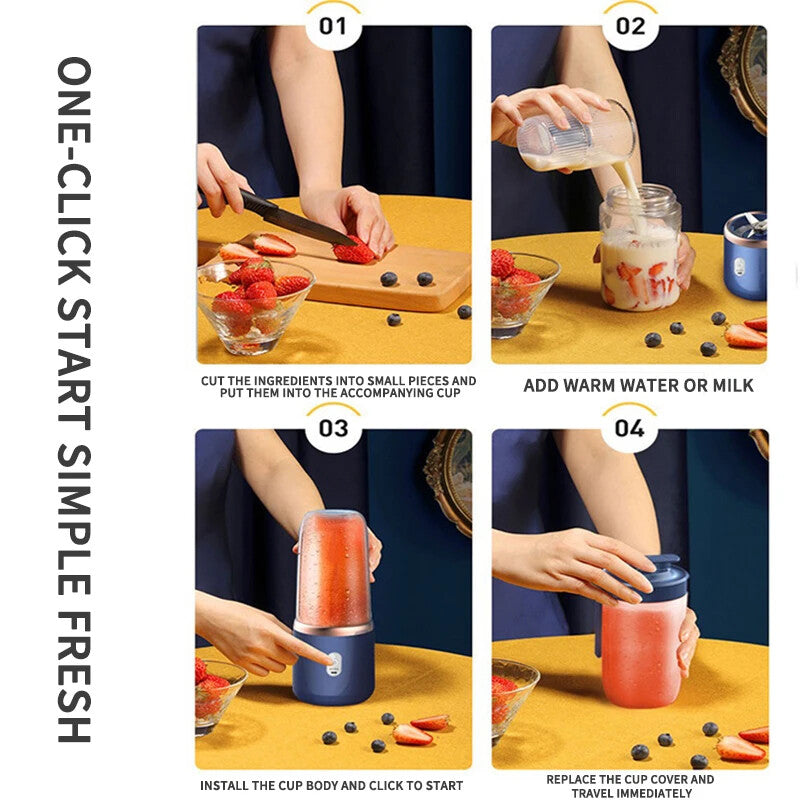 Draagbare Elektrische Blender & Mini Smoothie Maker – 400 ml