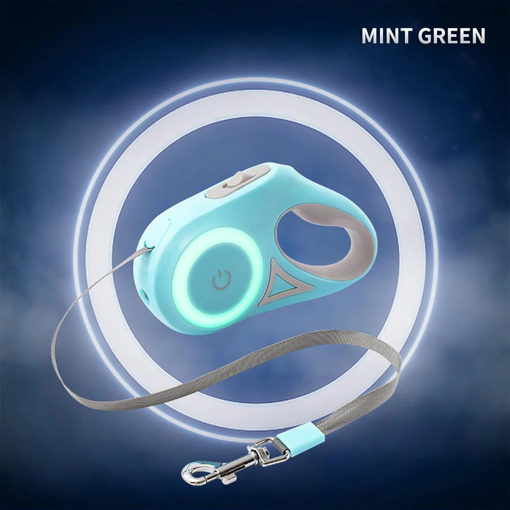 Uitschuifbare Hondenriem met LED-Licht – 3 m & 5 m Automatische Riem