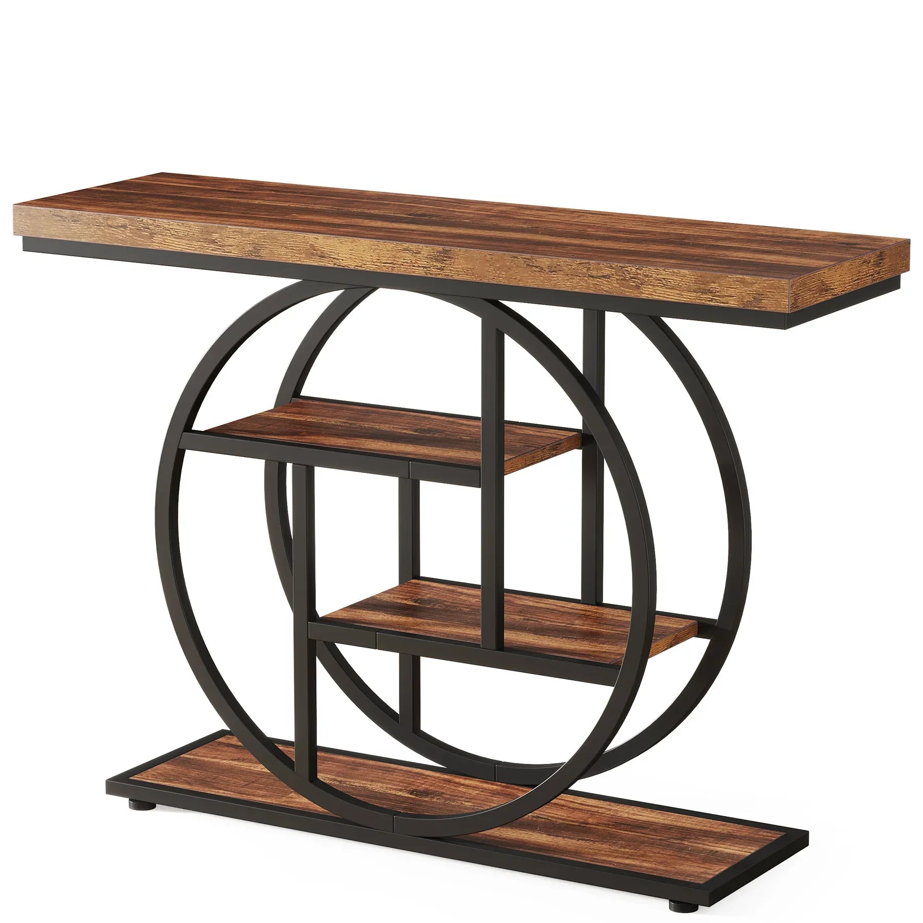 ZenityLiving Modern Iron & Wood Entrance Table Exclusieve Design Haltafel van Metaal & Massief Hout