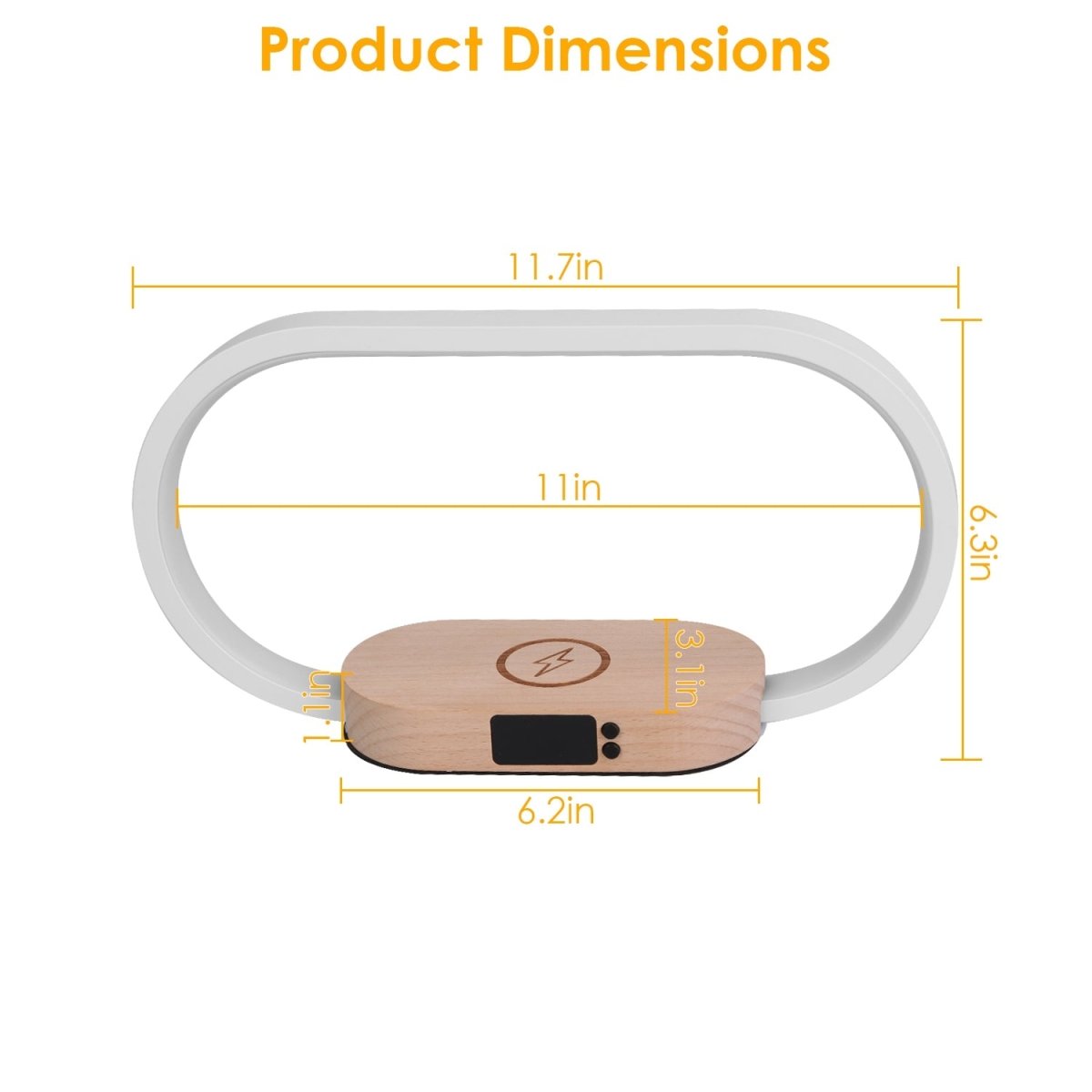 Touch Bedlamp met Klok & Draadloze Oplader – LED Bureau- en Nachtlamp - Zenityliving.com
