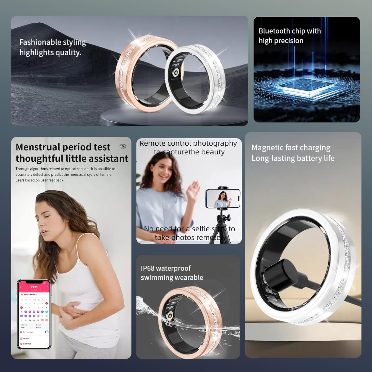 Slimme Fitness Ring voor Dames en Heren. – Elegant Design met Gezondheidstracking