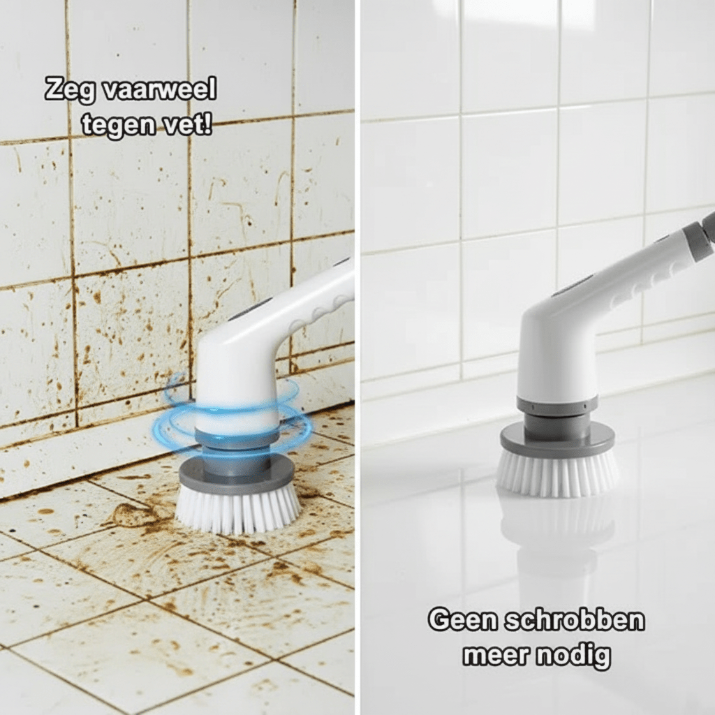 Elektrische Spin Scrubber – Krachtige Schoonmaak zonder Bukken Oplaadbare Elektrische Schoonmaakborstel met Verlengsteel - Zenityliving.com