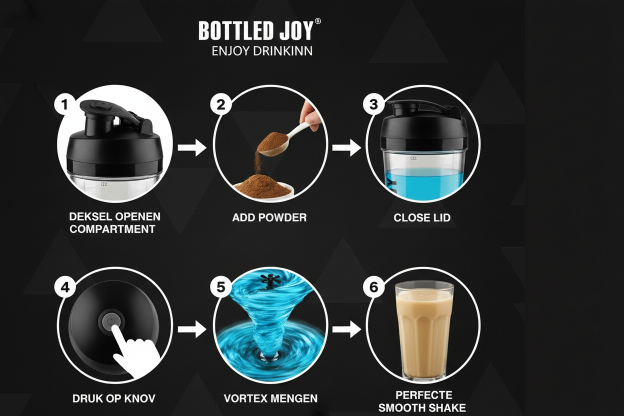 Zenityliving — Bottled Joy Elektrische Shaker – Klonterloos Mixen in 10 Seconde